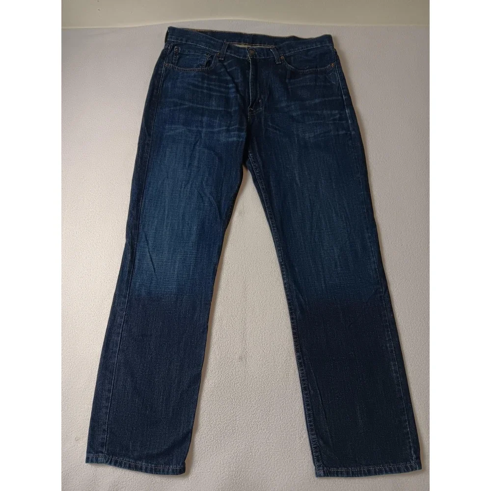 Levi's 514 Jeans Mens W35 L32 Blue Medium Wash Straight Denim Cotton Classic